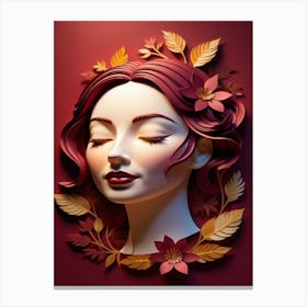 Marco De Rostro De Mujer, Adormeciendose Canvas Print