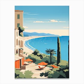 French Riviera, France, Bold Outlines 1 Canvas Print