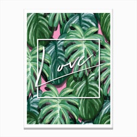 Love Funky Green Tropical Canvas Print