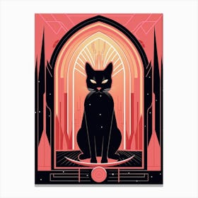 The Emperor Tarot Card, Black Cat In Pink 2 Canvas Print