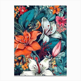 Floral Wallpaper flowers nature Canvas Print
