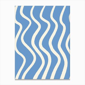 Blue Wavy Pattern Canvas Print