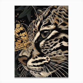 Leopard And Butterfly Canvas Print