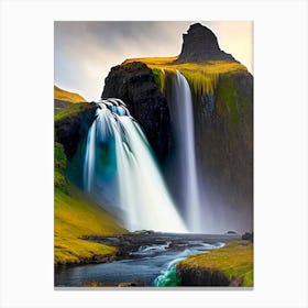 Kirkjufellsfoss Waterfall, Iceland Nat Viga Style (3) Canvas Print