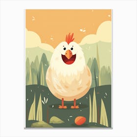 Cute Chicken Vector Illustration Canvas Print