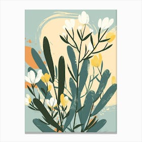 Cypress Tree Flat Illustration 6 Canvas Print