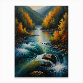 Sunrise Over The River Canvas Print