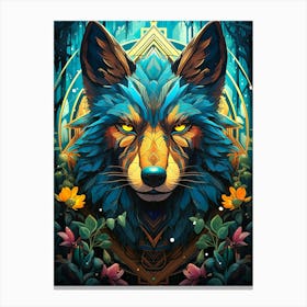 Wolf In The Forest Canvas Print