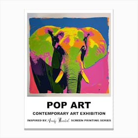 Poster Elephant Pop Art 4 Canvas Print