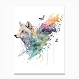 Wolf Watercolor Painting Canvas Print