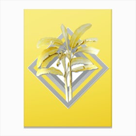 Botanical Banana Tree in Gray and Yellow Gradient n.044 Canvas Print