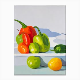 Habanero Pepper Tablescape vegetable Canvas Print