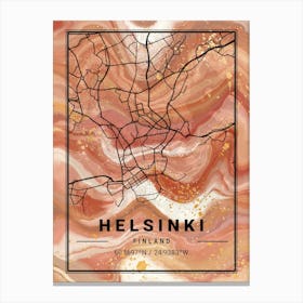 Helsinki Map Canvas Print