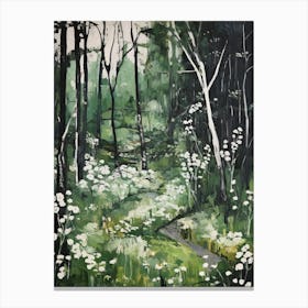 Green Forest Pattern Painting 6 Canvas Print