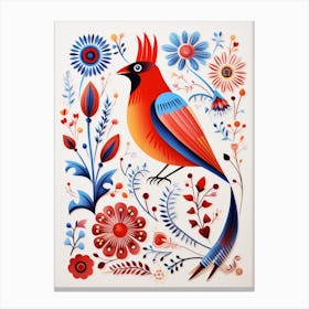Scandinavian Bird Illustration Cardinal 1 Canvas Print