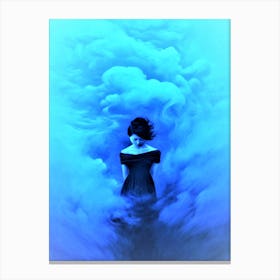 Blue Diffusion - Girl In The Clouds Canvas Print