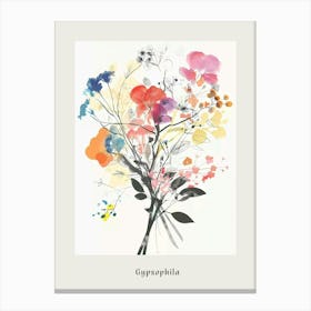 Gypsophila 4 Collage Flower Bouquet Poster Canvas Print