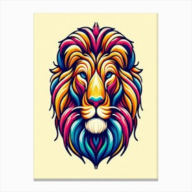 Colorful Lion Head Canvas Print