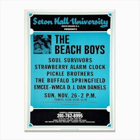 The Beach Boys Seton Hall University 1967 Poster Canvas Print