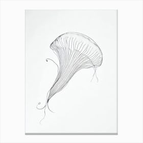 Jellyfish Black & White Drawing Canvas Print