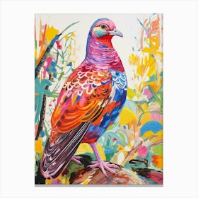 Colourful Bird Painting Grouse 1 Canvas Print