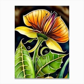 Stained Glass Flower Canvas Print