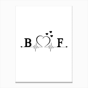 Personalized Couple Name Initial B And F Monogram Canvas Print