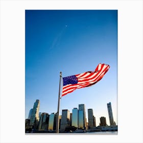 American Flag Stars Stripes Detailing Rippling In The Wind Resonates With Patriotic Glory Against (6) Canvas Print