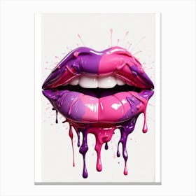 Purple And Pink Lips Canvas Print