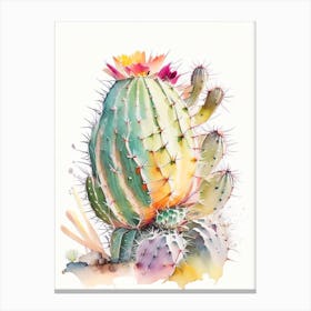 Ferocactus Cactus Storybook Watercolours 1 Canvas Print