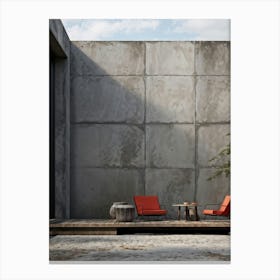 Aged Concrete Texture Brickwork Pattern Reminiscent Of Retro Designs Weather Beaten Appearance C (6) Canvas Print