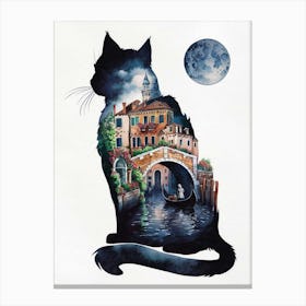 Cat In Venice 1 Canvas Print