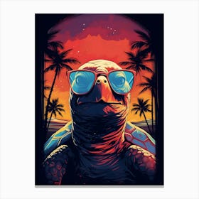 Turtle On The Beach Canvas Print