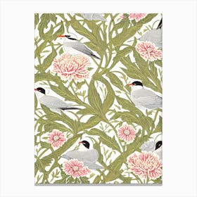 Common Tern 2 William Morris Style Bird Canvas Print