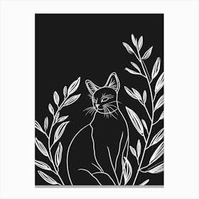 American Bobtail Cat Minimalist Illustration 4 Canvas Print