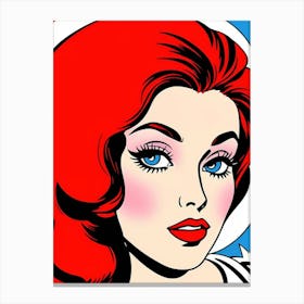 Iconic Charm: A Modern Pop Art Portrait of Femininity Pop Art Canvas Print