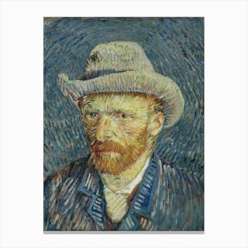 Van Gogh - Self Portrait With Grey Felt Hat Canvas Print