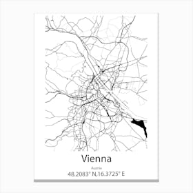 Vienna,Austria Minimalist Map Canvas Print