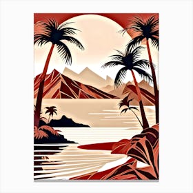 Palm Trees In The Sun 4 Canvas Print