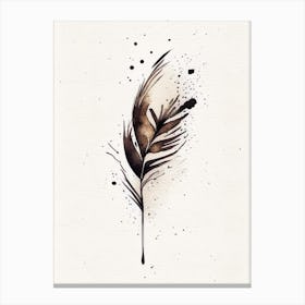 Quill And Ink Symbol Minimal Watercolour Canvas Print