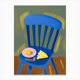 Blue Chair Croissant And Cheese Canvas Print