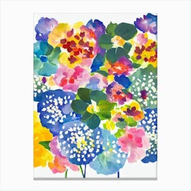 Hydrangea 2 Modern Colourful Flower Canvas Print