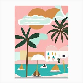 Grand Bahama Island Bahamas Muted Pastel Tropical Destination Canvas Print