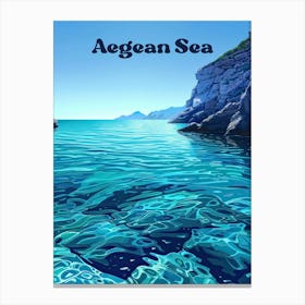 Aegean Sea Mediterranean Travel Art Illustration Canvas Print