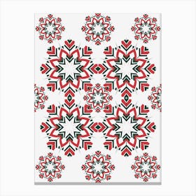 Snowflakes On A Black Background Canvas Print