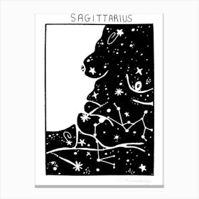Celestial Bodies Sagittarius Canvas Print