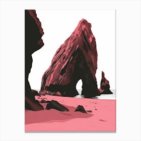 Rock Formations On The Beach Canvas Print