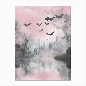 Bats Flying Over A Lake 1 Canvas Print