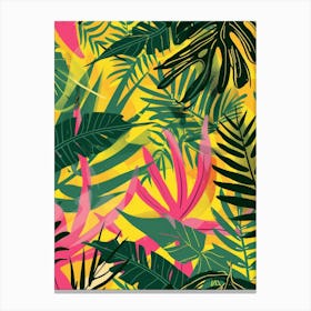 Tropical Leaves Seamless Pattern 26 Canvas Print