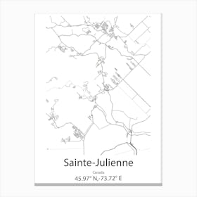 Sainte Julienne,Canada Minimalist Map Canvas Print